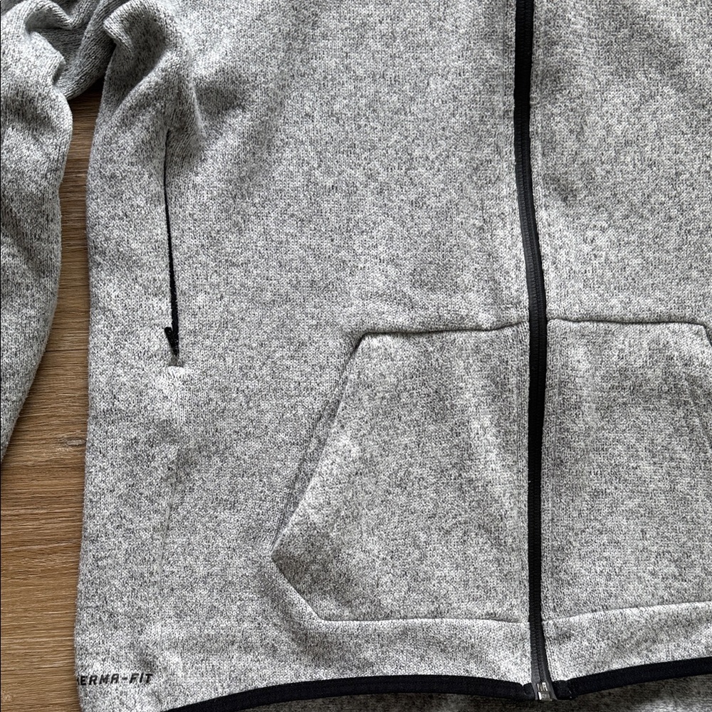 Nike Fleece Full Zip Therma-Fit Womens Gray Running Jacket 806983 Medium - Picture 7 of 10
